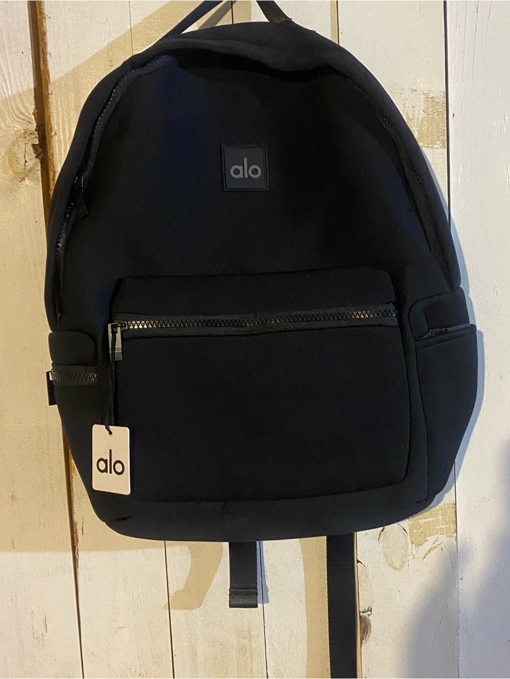 ALO Yoga Black Everyday Backpack with Front Zip Pocket